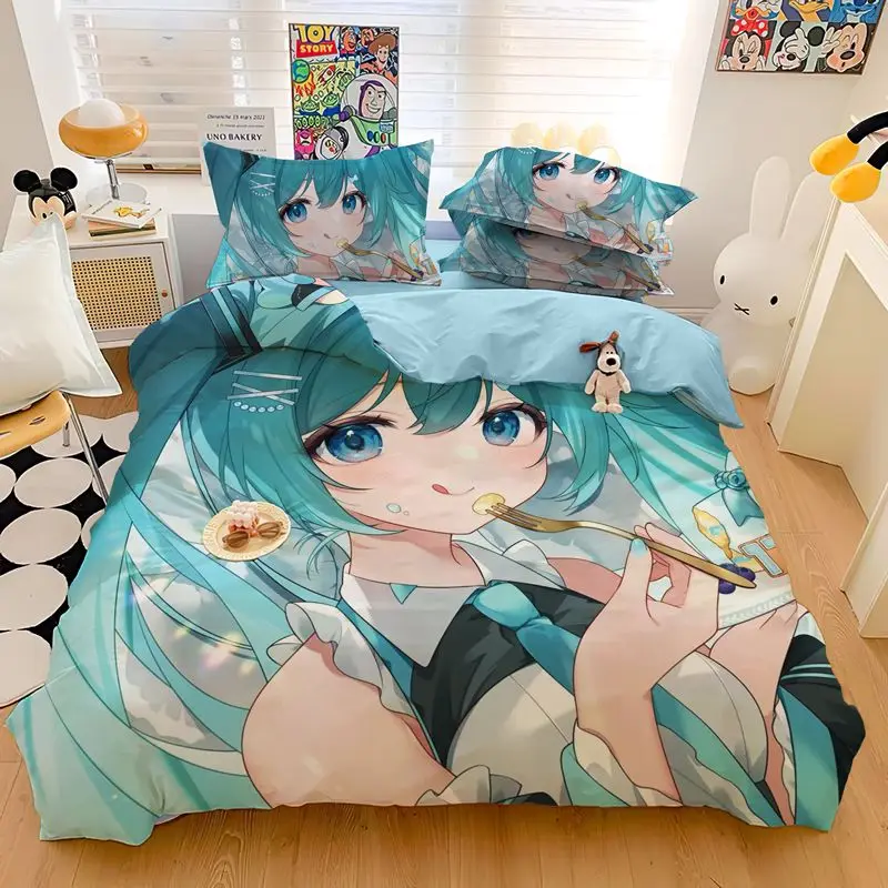 Hatsune Miku 2D cartoon cute print cartoon peripheral cotton home bedroom student dormitory bedding sheet quilt cover set gift
Hatsune Miku 2D cartoon cute print cartoon peripheral cotton home bedroom student dormitory bedding sheet quilt cover set gift