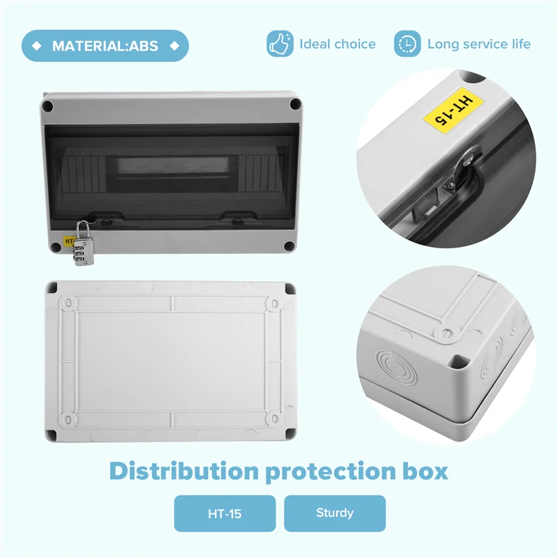 ABVA-HT Series Junction Box 15WAY IP65 Waterproof Distribution Box Outdoor Plastic Electrical Withlock Forcircuit Breaker
ABVA-HT Series Junction Box 15WAY IP65 Waterproof Distribution Box Outdoor Plastic Electrical Withlock Forcircuit Breaker