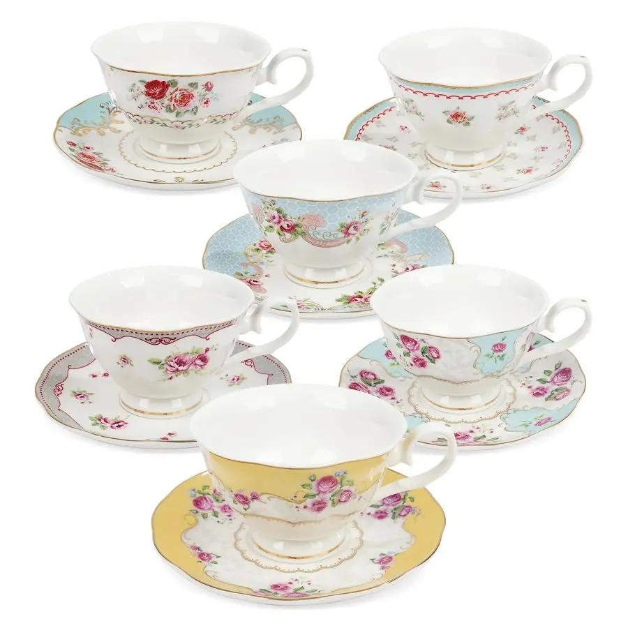 Colorful Floral Porcelain Coffee Cups with Saucers, British Tea Cups Set for 6, Classic Rose Tea Party Set for Women
Colorful Floral Porcelain Coffee Cups with Saucers, British Tea Cups Set for 6, Classic Rose Tea Party Set for Women