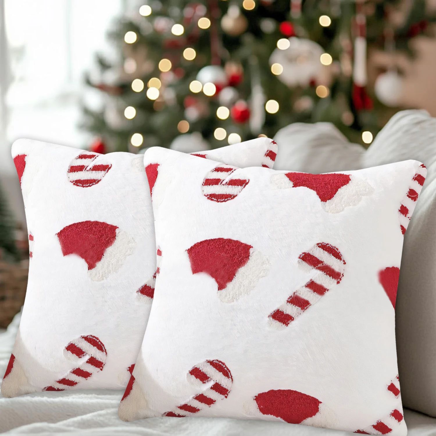 2PC Christmas 3D Embroidered Pillow Cover Decorative Hat And Cane Design Suitable for Christmas Home Decor
2PC Christmas 3D Embroidered Pillow Cover Decorative Hat And Cane Design Suitable for Christmas Home Decor