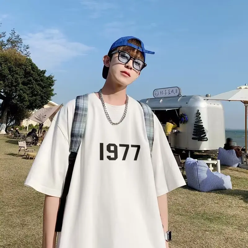 2024 Summer Couple Short Sleeve Men's Trendy Tops Korean Style Loose Printed Cotton T-Shirts Simple and Versatile Men Clothing
2024 Summer Couple Short Sleeve Men's Trendy Tops Korean Style Loose Printed Cotton T-Shirts Simple and Versatile Men Clothing
