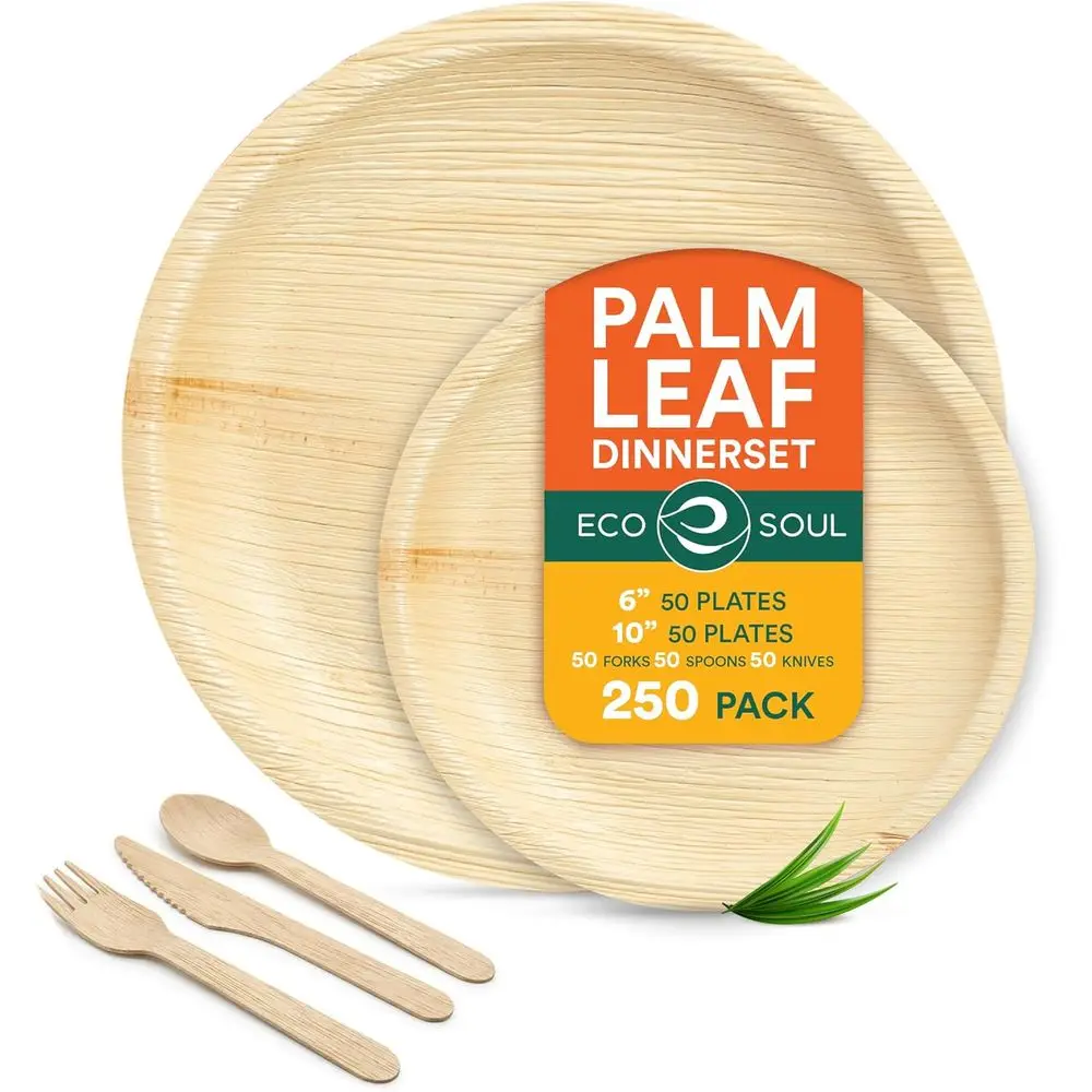 Bamboo Plates Combo Pack, 6 & 10 Inch, 250 Pack, Natural, Heavy Duty, Compostable, Biodegradable Party Dinnerware Set
Bamboo Plates Combo Pack, 6 & 10 Inch, 250 Pack, Natural, Heavy Duty, Compostable, Biodegradable Party Dinnerware Set