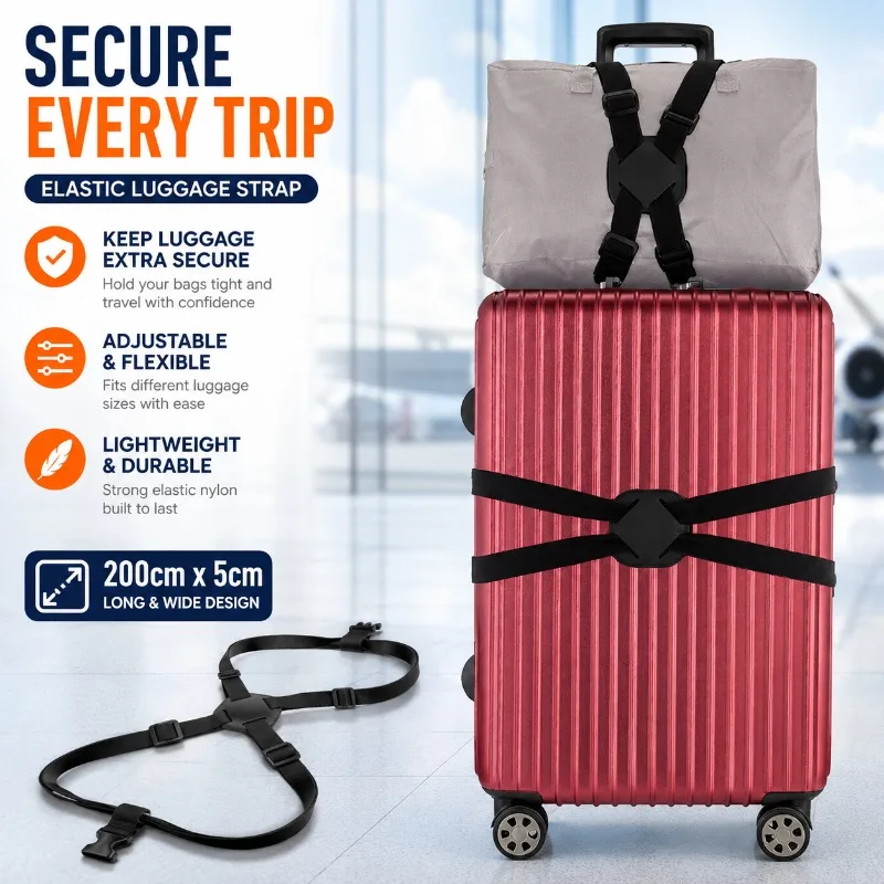 Elastic Luggage Binding Rope Adjustable Travel Bag Fastening Strap Flexible Bundling Belt Practical Retaining Band Tightly
Elastic Luggage Binding Rope Adjustable Travel Bag Fastening Strap Flexible Bundling Belt Practical Retaining Band Tightly