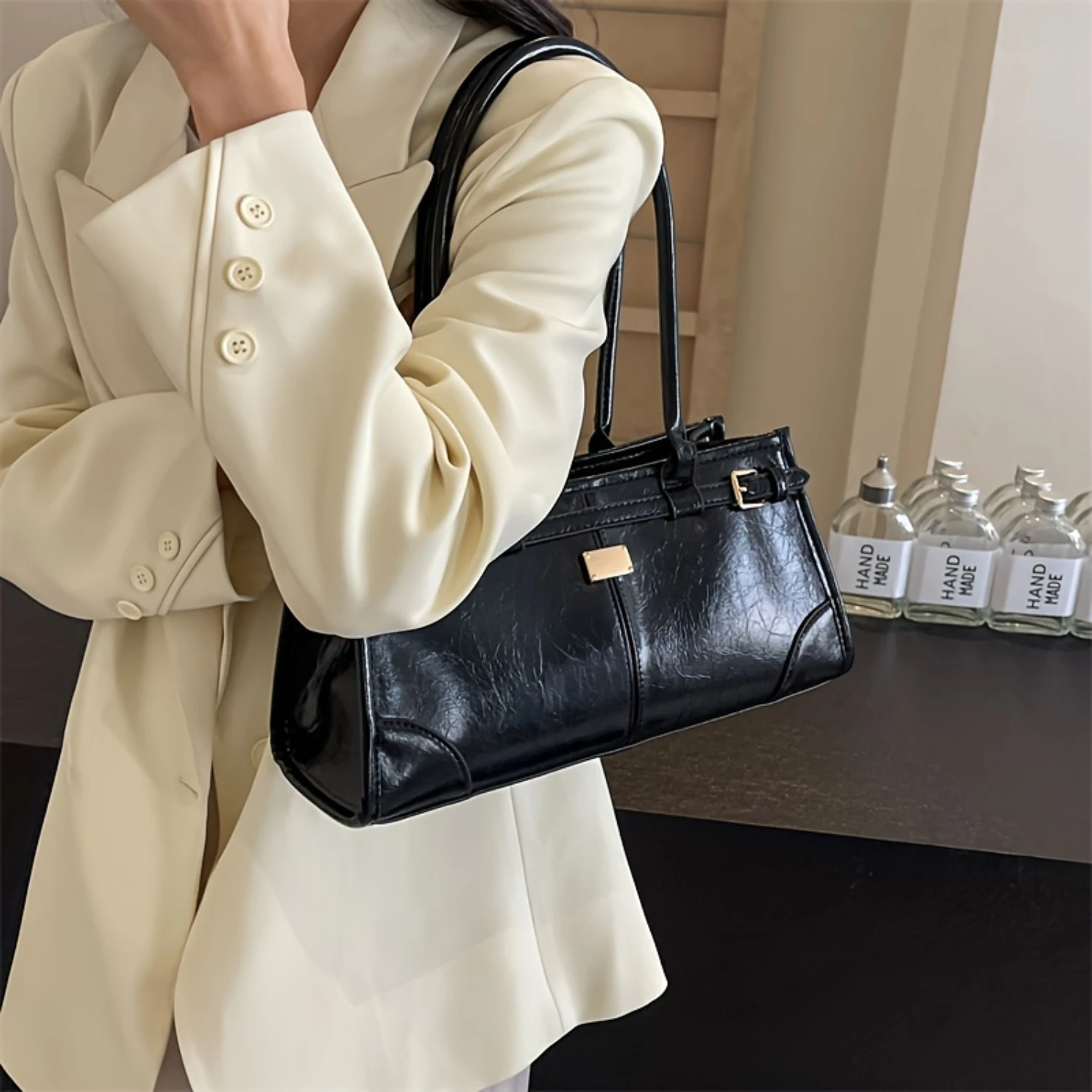 Women's Tote Bag, Fashionable PU Leather Satchel Handbag, Practical Commuter Shoulder Bag With Zipper, Versatile French Style P
Women's Tote Bag, Fashionable PU Leather Satchel Handbag, Practical Commuter Shoulder Bag With Zipper, Versatile French Style P