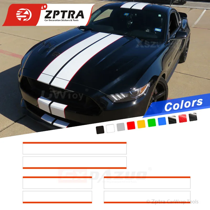 Racing Sport Styling Stripes Vinyl Decal For Ford Mustang GT Car Hood Roof Tail Whole Sticker Auto Body Decor Decals
Racing Sport Styling Stripes Vinyl Decal For Ford Mustang GT Car Hood Roof Tail Whole Sticker Auto Body Decor Decals