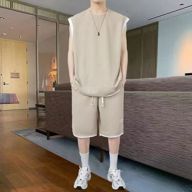 Thin Lightweight Vest and Jogger Shorts Two Piece Set Men Summer Running Active Sport Suit Quick Dry Cooling Fabric
Thin Lightweight Vest and Jogger Shorts Two Piece Set Men Summer Running Active Sport Suit Quick Dry Cooling Fabric