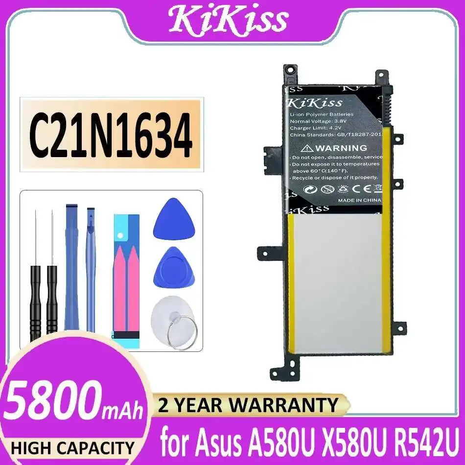 Laptop Battery C21N1634 5800mAh For Asus A580U X580U X580B A542U R542U R542UR X542U V587U FL5900L FL8000U
Laptop Battery C21N1634 5800mAh For Asus A580U X580U X580B A542U R542U R542UR X542U V587U FL5900L FL8000U