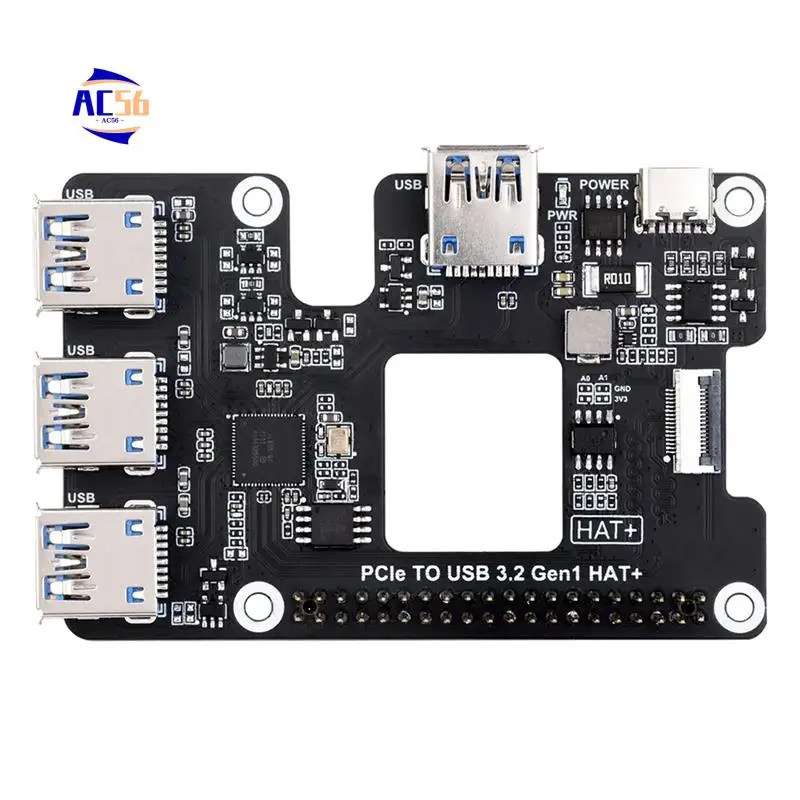 AC56-Для Raspberry Pi 5 Pcie к USB 3.2 Gen1 Шляпа Pcie к USB-концентратору 4 порта USB Plug and Play для Raspberry Pi 5
AC56-Для Raspberry Pi 5 Pcie к USB 3.2 Gen1 Шляпа Pcie к USB-концентратору 4 порта USB Plug and Play для Raspberry Pi 5