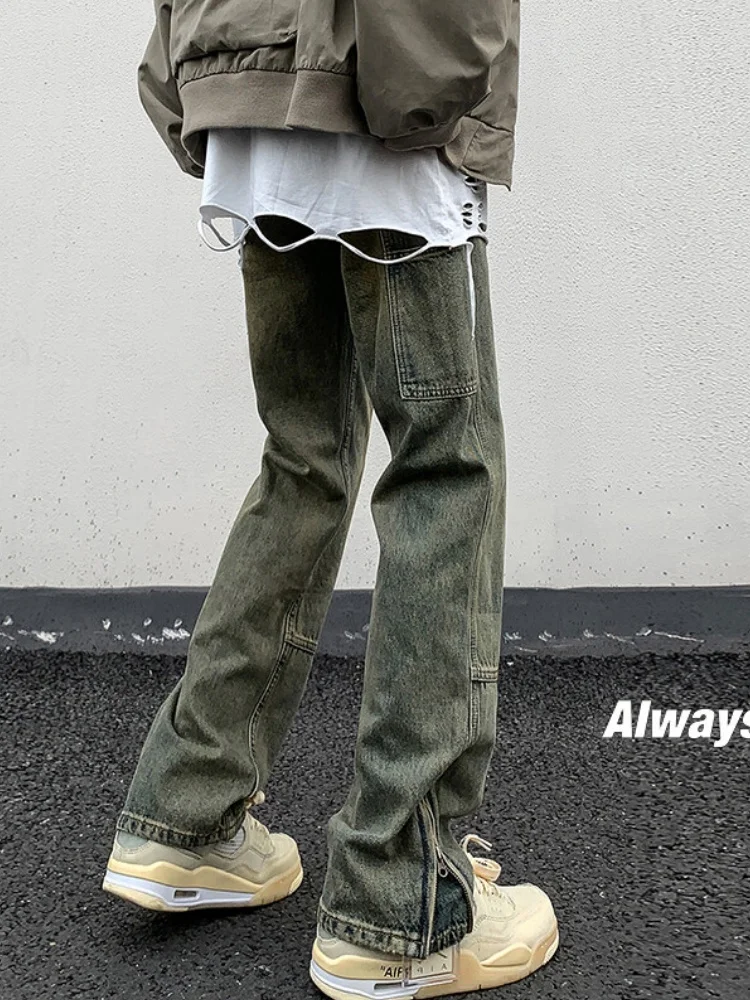 Cleanfit Zipper Splicing Workwear Jeans Men's American Retro Trendy Brand Haome Street Sle Micro Flared Straight Leg Jeans
Cleanfit Zipper Splicing Workwear Jeans Men's American Retro Trendy Brand Haome Street Sle Micro Flared Straight Leg Jeans