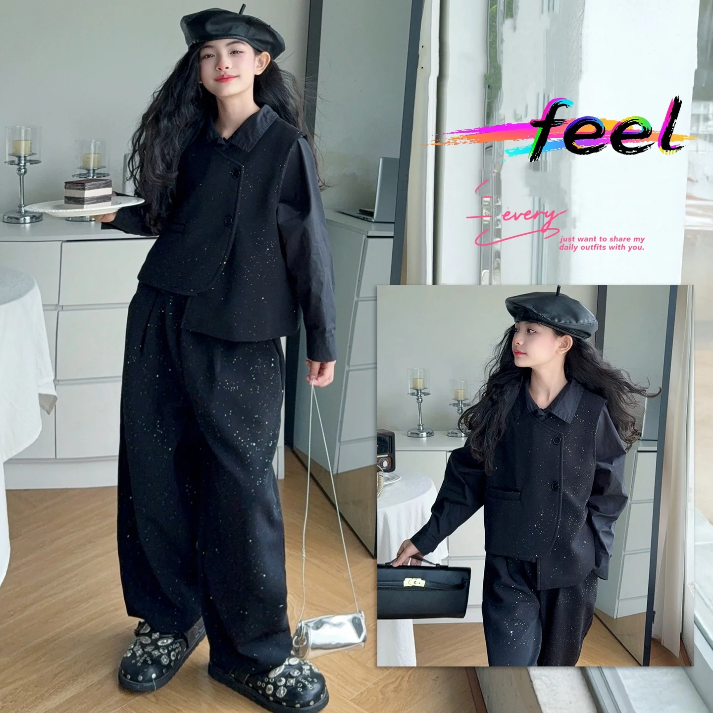 Girls Clothes Sets Size 4-14Y Kid Vest+Shirt Top+Pants Bottom Suit Child 3-Pieces Of Clothing Sets Toddler Casual Fashion Sets
Girls Clothes Sets Size 4-14Y Kid Vest+Shirt Top+Pants Bottom Suit Child 3-Pieces Of Clothing Sets Toddler Casual Fashion Sets