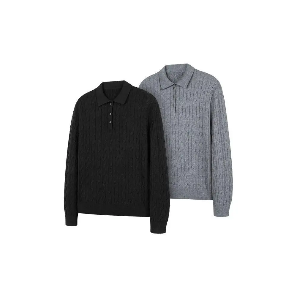 Korean Style Knitted Long Sleeve Shirt Fashionable Simple Basic Autumn Winter Sweater Turn-down Collar Thickened Casual ...
Korean Style Knitted Long Sleeve Shirt Fashionable Simple Basic Autumn Winter Sweater Turn-down Collar Thickened Casual ...