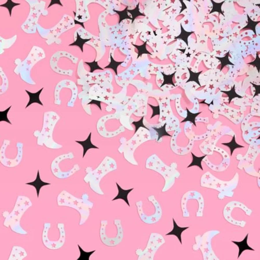 xo, Fetti Black + Iridescent Western Confetti - 200 pc Rodeo Bachelorette Tablescape, Ranch Birthday Party Decoration, Cowgirl
xo, Fetti Black + Iridescent Western Confetti - 200 pc Rodeo Bachelorette Tablescape, Ranch Birthday Party Decoration, Cowgirl
