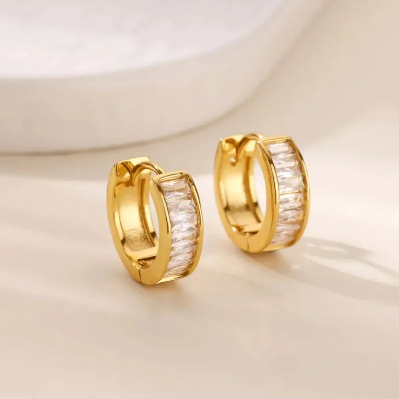 Cubic Zirconia Hoop Stud Earrings For Women Stainless Steel Gold Color Piercing Earring 2025 New Fashion Wedding Jewelry Gift
Cubic Zirconia Hoop Stud Earrings For Women Stainless Steel Gold Color Piercing Earring 2025 New Fashion Wedding Jewelry Gift