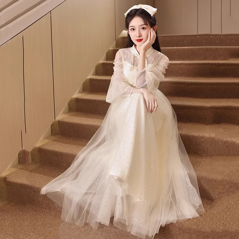 Элегантное длинное вечернее платье в китайском стиле для новогоднего ужина, для ведущей, подружки невесты, для свадебных выступлений и банкетов
Элегантное длинное вечернее платье в китайском стиле для новогоднего ужина, для ведущей, подружки невесты, для свадебных выступлений и банкетов