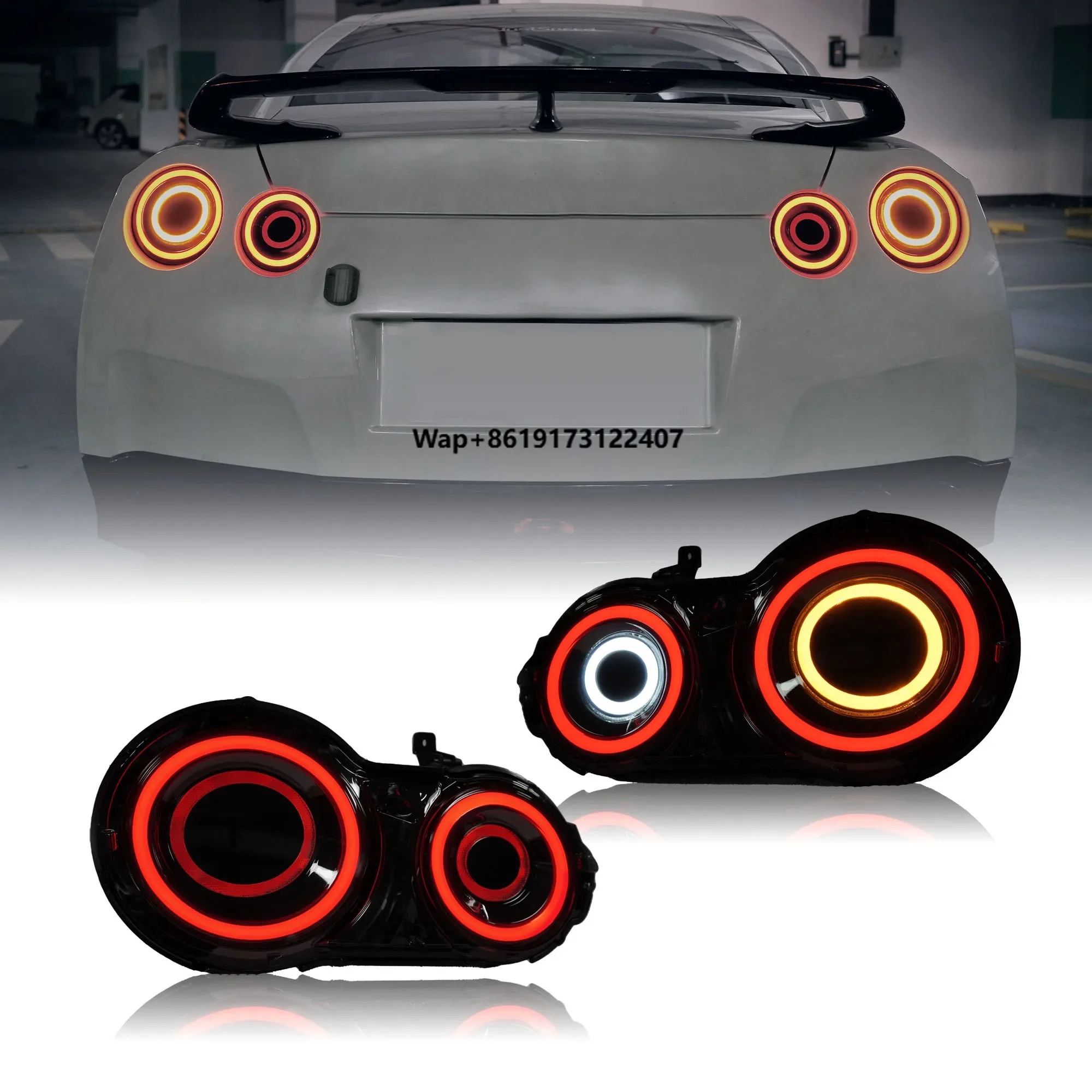 For R35 GTR 2008-2019 Tail Light Left Right Side Rear Bumper Tail Lamp 2017 Version Taillamp