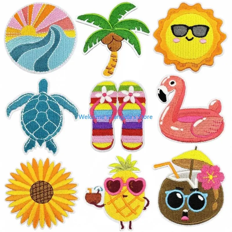 X4YC 9Pcs Vacation Patches Easy to Iron On Fabric Applique For Creative Craft Project 
X4YC 9Pcs Vacation Patches Easy to Iron On Fabric Applique For Creative Craft Project