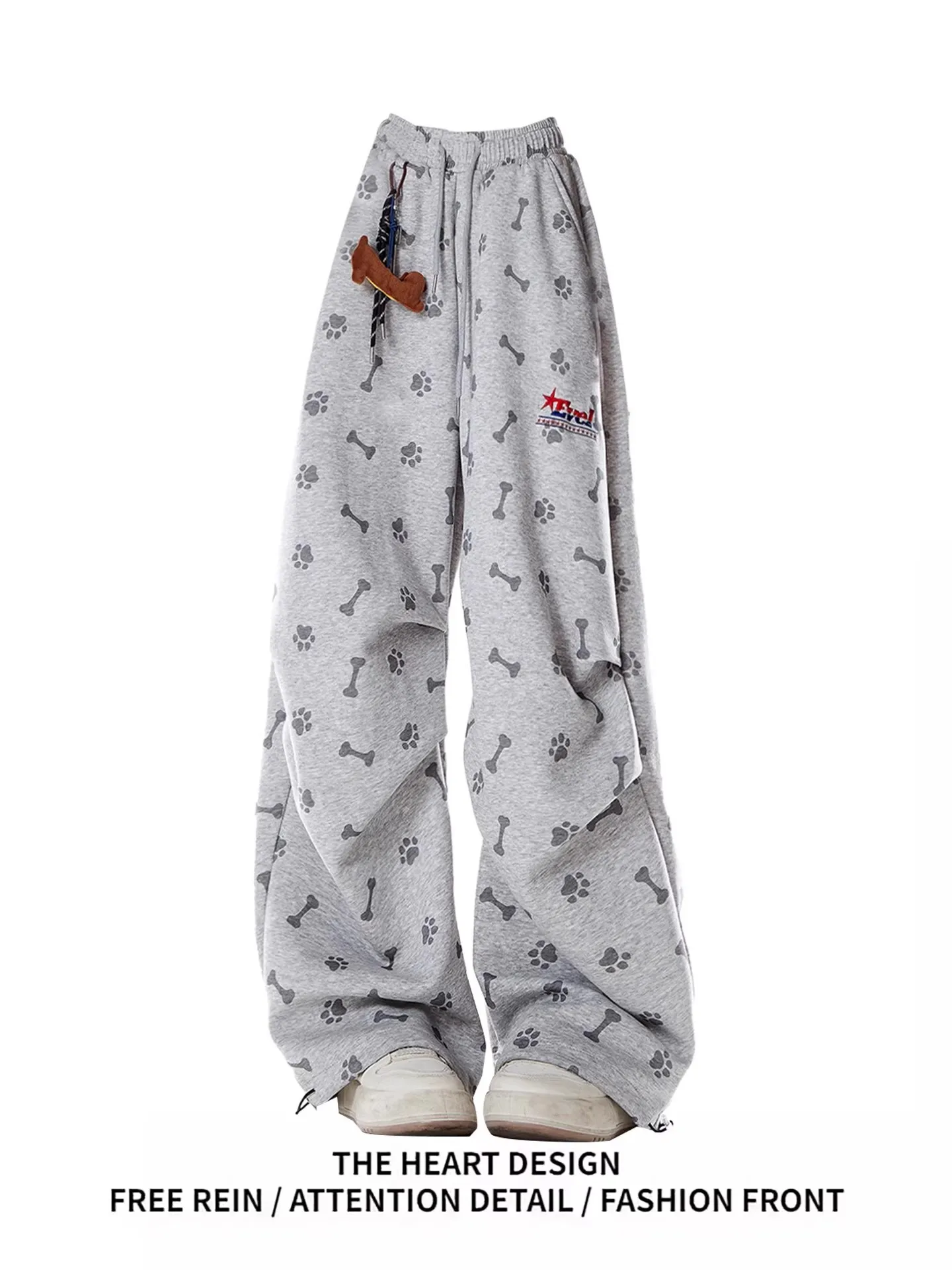 Loose Wide Leg Casual Sports Pants Women's Grey Print Sweatpants Spring Autumn New Style Comfortable Loose Feeling Trousers
Loose Wide Leg Casual Sports Pants Women's Grey Print Sweatpants Spring Autumn New Style Comfortable Loose Feeling Trousers