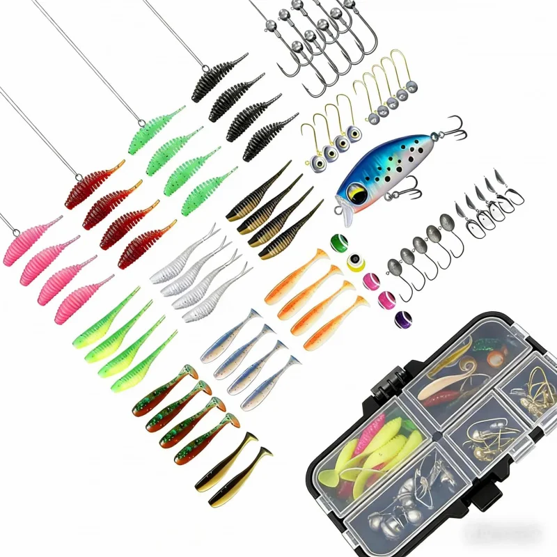 Набор приманок Micro-fish set101Lure: рыболовные снасти, оснастка Texas rig, джиг-головки, крючки-крэнки, снасти для ловли на мягкие приманки.
Набор приманок Micro-fish set101Lure: рыболовные снасти, оснастка Texas rig, джиг-головки, крючки-крэнки, снасти для ловли на мягкие приманки.