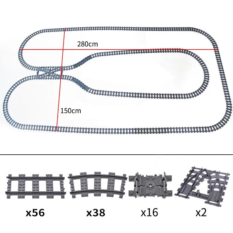 MOC 112pcs Creative Expert Ideas City Train Tracks Straight Curved Switch Crossings Rails Bricks Building Blocks DIY Toys
MOC 112pcs Creative Expert Ideas City Train Tracks Straight Curved Switch Crossings Rails Bricks Building Blocks DIY Toys