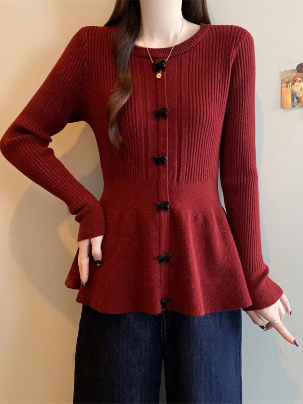 plus Size Women's Knitwear High Waist Button Detail Bell Sve Slim Fit Base irt Knot Design Casual Faion
plus Size Women's Knitwear High Waist Button Detail Bell Sve Slim Fit Base irt Knot Design Casual Faion