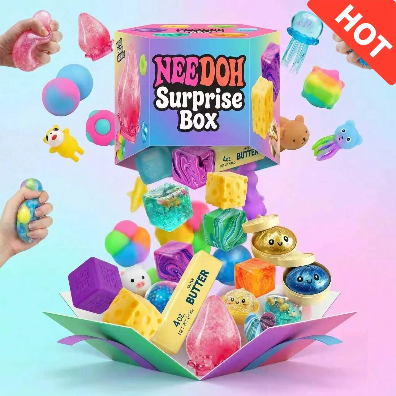 2026 Surprise Box - Assorted Stress Relief Squeeze Toys, Food & Animal Shaped Squishy Balls, Anxiety Relief Sensory Fidget Toys For Kids & Adults, Mystery Blind Box Gift Set
2026 Surprise Box - Assorted Stress Relief Squeeze Toys, Food & Animal Shaped Squishy Balls, Anxiety Relief Sensory Fidget Toys For Kids & Adults, Mystery Blind Box Gift Set