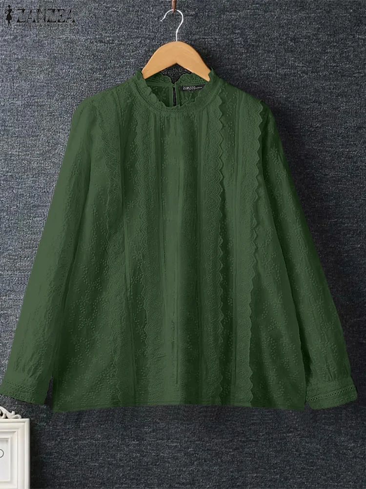 ZANZEA 2025 Summer Cotton Lightweight Tunics Fashion Solid Color Blouse Women Lace Stitching Blusas Casual Loose Embroidery Tops
ZANZEA 2025 Summer Cotton Lightweight Tunics Fashion Solid Color Blouse Women Lace Stitching Blusas Casual Loose Embroidery Tops