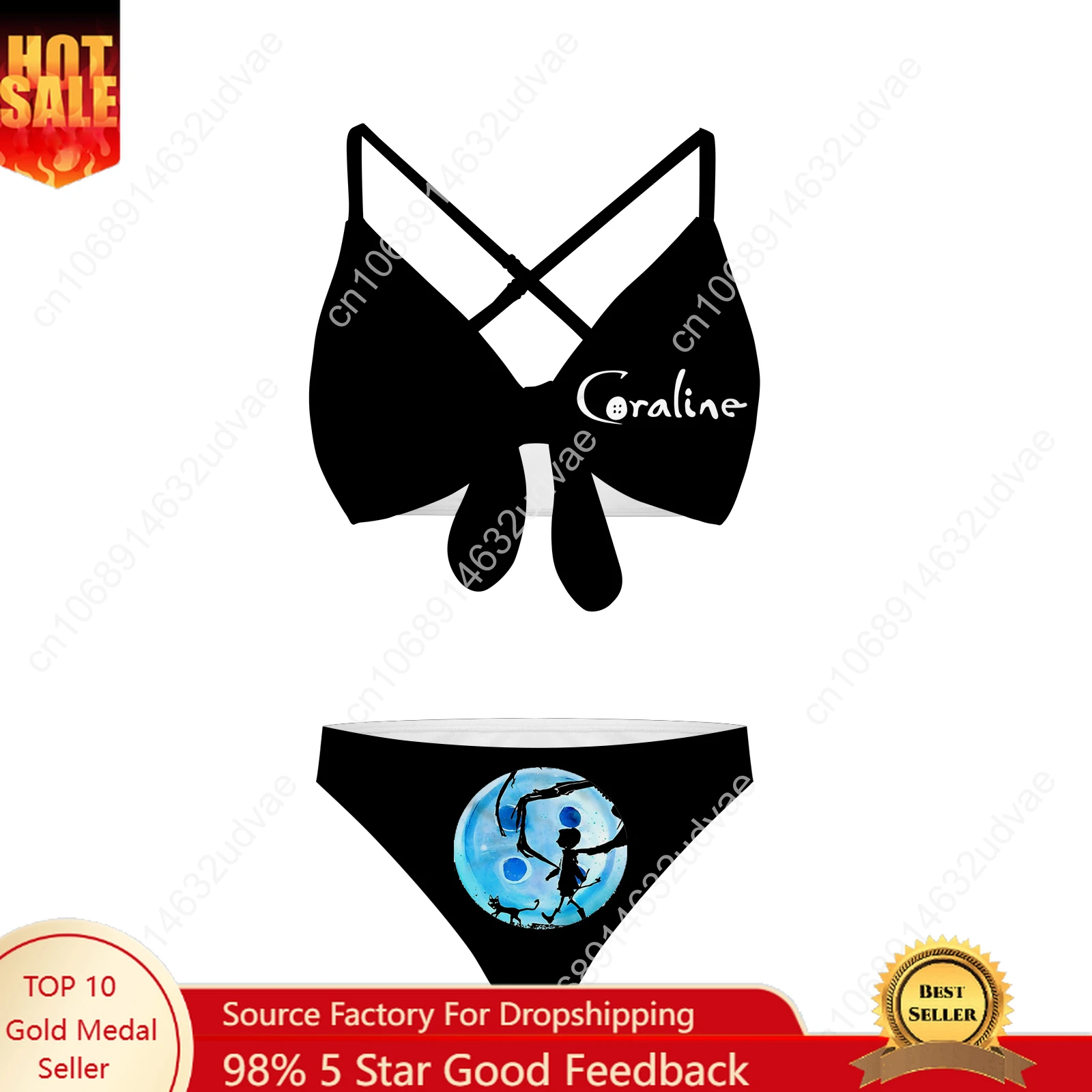 Coraline The Secret Door Bathing Suits Cross Strap Suspenders Swimsuits Womens Personalized Bikini Swimwear Customized Beachwear
Coraline The Secret Door Bathing Suits Cross Strap Suspenders Swimsuits Womens Personalized Bikini Swimwear Customized Beachwear