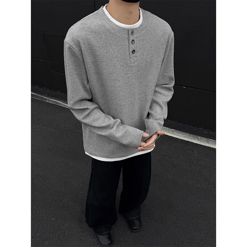 Spring Long Sleeved T-shirt Men Fashion Solid Color Checkered T Shirt Men Streetwear Korean Loose Round Neck T Shirt Mens Top
Spring Long Sleeved T-shirt Men Fashion Solid Color Checkered T Shirt Men Streetwear Korean Loose Round Neck T Shirt Mens Top