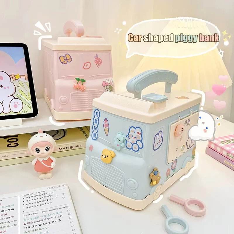 Portable Bus House Money Box Plastic Key Lock Cash Box Students Creative Piggy Bank Toys Safe Savings Jar For Kids Adults Gift
Portable Bus House Money Box Plastic Key Lock Cash Box Students Creative Piggy Bank Toys Safe Savings Jar For Kids Adults Gift