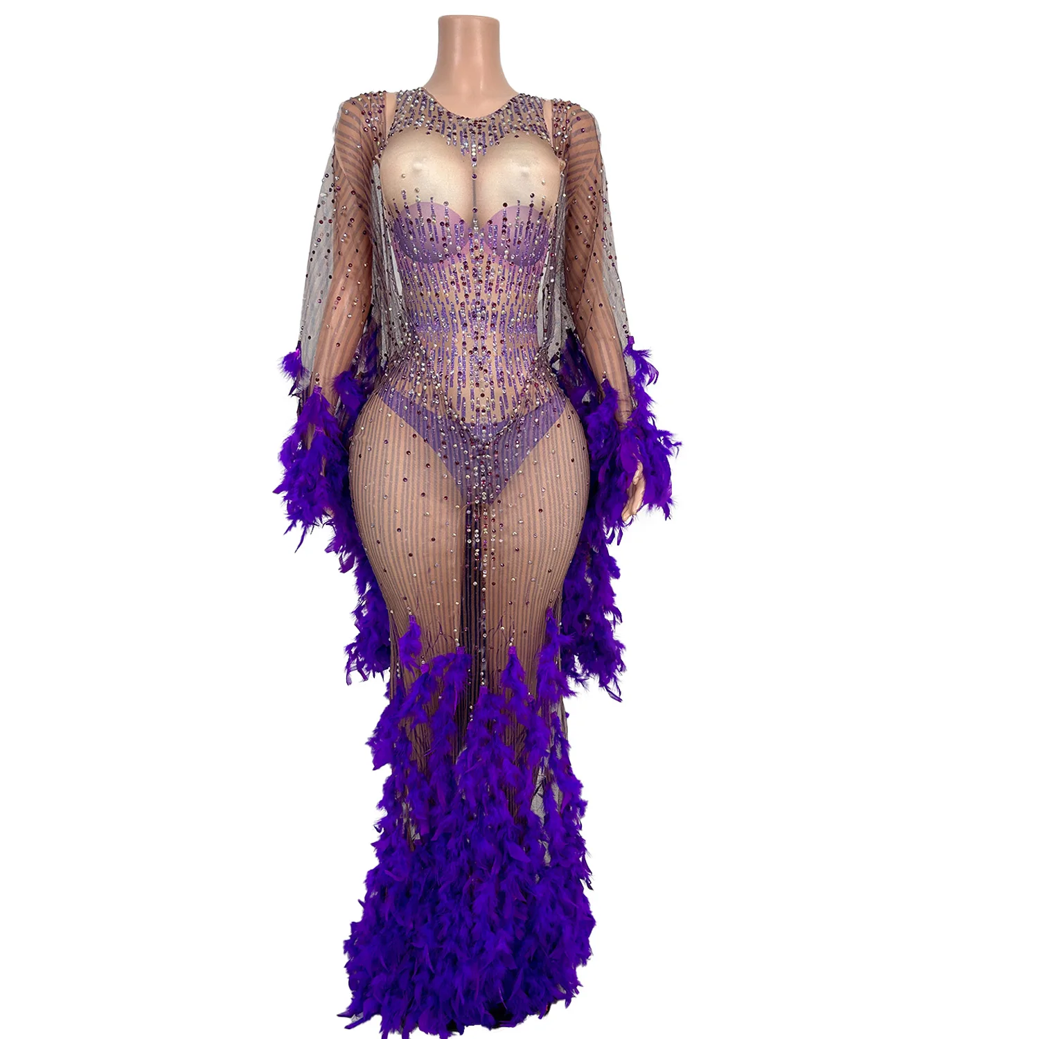 Purple Rhinestone Jumpsuits Feathers Cloak 2 Piece Sets Party Rompers Women Stage Performance Costume Drag Show Festival Outfit
Purple Rhinestone Jumpsuits Feathers Cloak 2 Piece Sets Party Rompers Women Stage Performance Costume Drag Show Festival Outfit