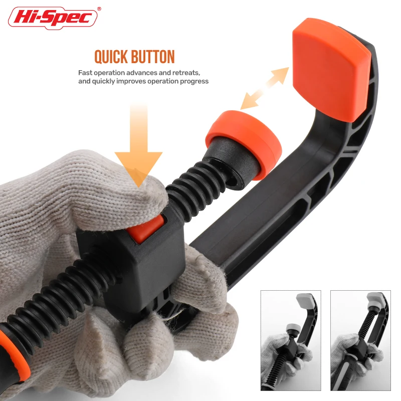 Hi-Spec Quick Release Clamp Plastic G Type Clamp Adjustable Fixed C- Shape Clamp Carpentry Universal Fence Clip For Wood Working
Hi-Spec Quick Release Clamp Plastic G Type Clamp Adjustable Fixed C- Shape Clamp Carpentry Universal Fence Clip For Wood Working