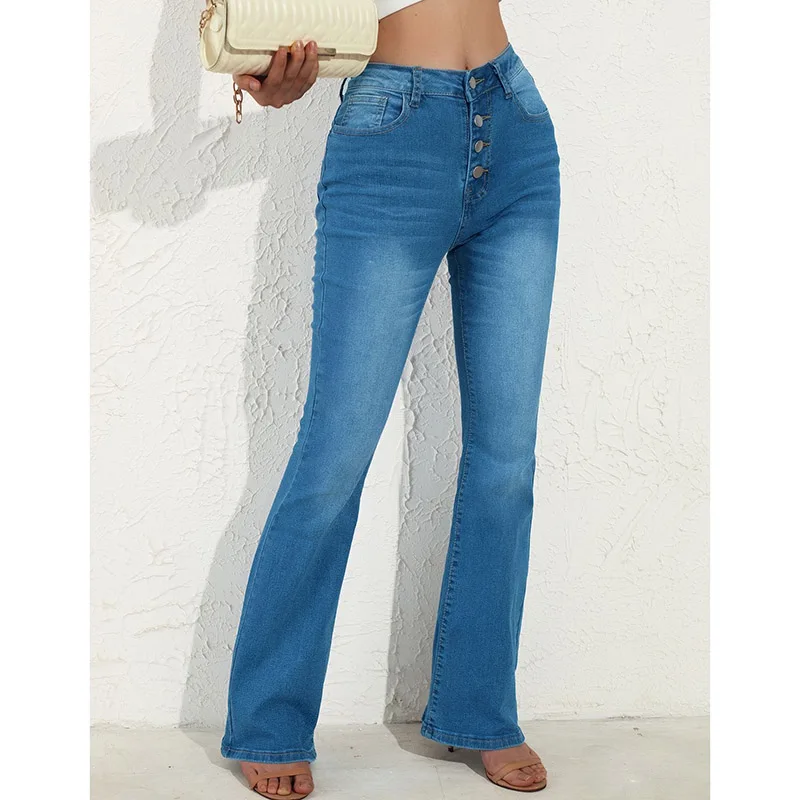 Women Fashion Blue Slim Fit Jeans Girls High Waist Stretch Denim Trousers Female Daily Casual Versatile Flared Pants
Women Fashion Blue Slim Fit Jeans Girls High Waist Stretch Denim Trousers Female Daily Casual Versatile Flared Pants