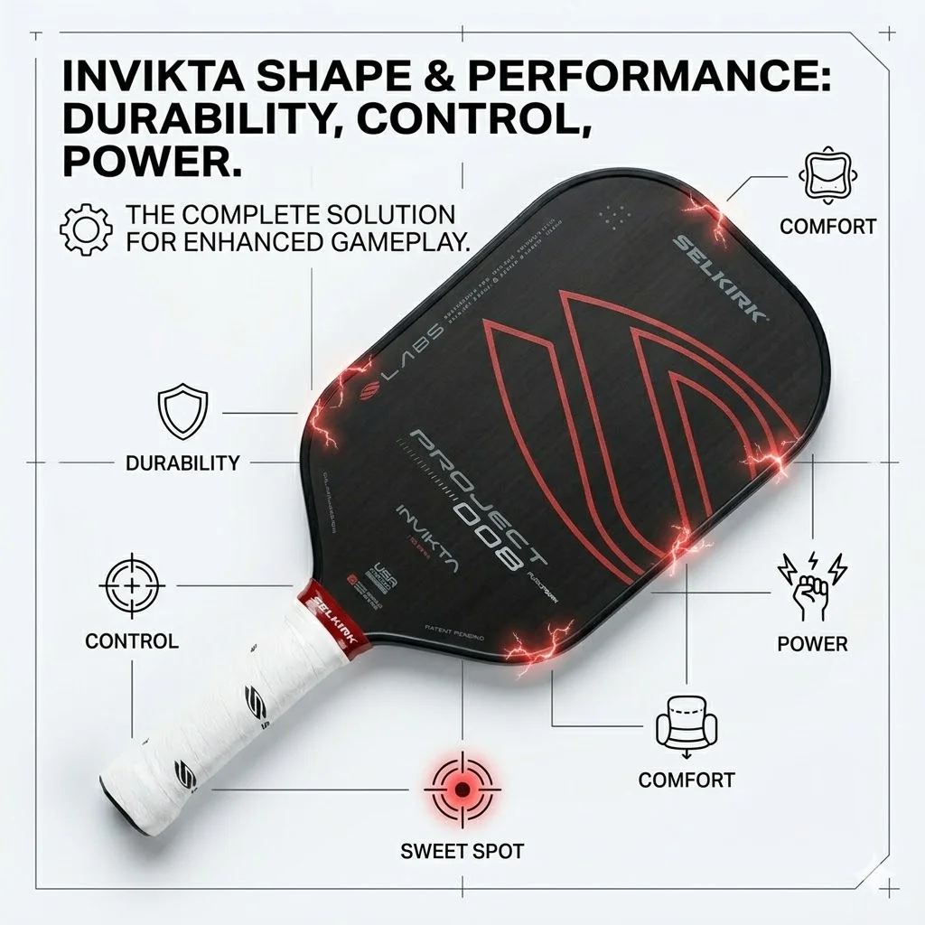 Selkirk Project 008 Invikta Pickleball Paddle T700 Raw Carbon Fiber Thermoformed Foam Core High Spin Control Tournament Racket
Selkirk Project 008 Invikta Pickleball Paddle T700 Raw Carbon Fiber Thermoformed Foam Core High Spin Control Tournament Racket