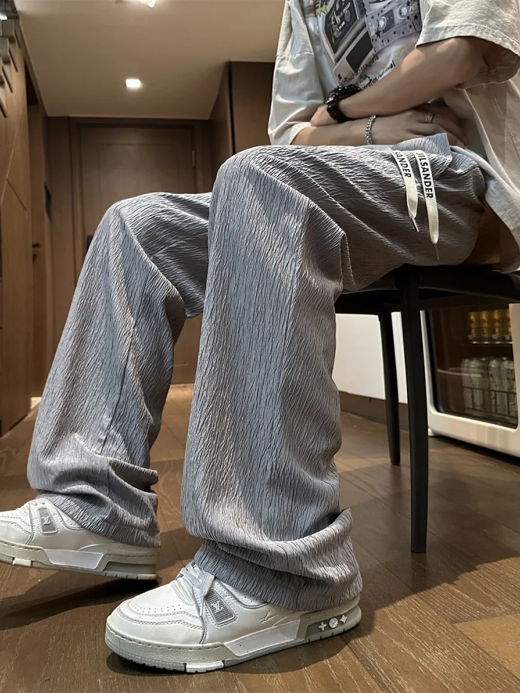 Ice Silk Men's Summer Thin Cool Feeling Air Conditioning Pants Straight Leg Drapey Wide Leg Micro Flared Casual Long Trousers
Ice Silk Men's Summer Thin Cool Feeling Air Conditioning Pants Straight Leg Drapey Wide Leg Micro Flared Casual Long Trousers