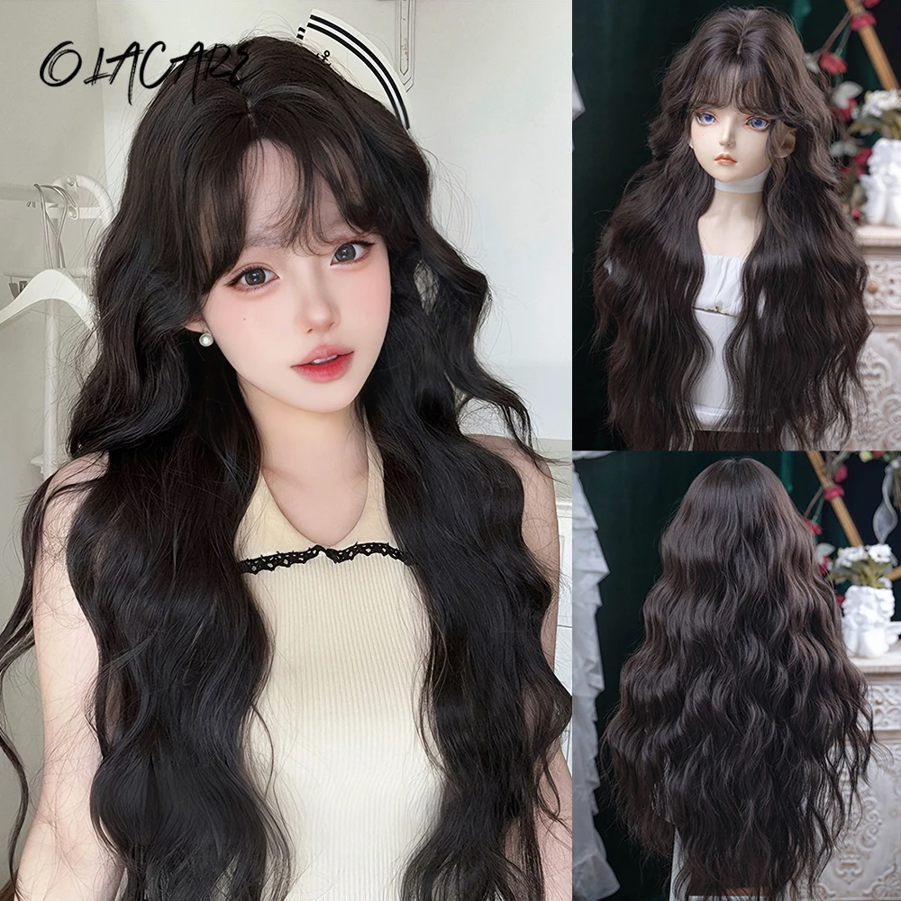 OLACARE Brown Blonde Wate Wavy Wigs for Women with Bangs Synthetic Long Curly Wavy Natural Hair Wig Daily Cosplay Heat Resistant
OLACARE Brown Blonde Wate Wavy Wigs for Women with Bangs Synthetic Long Curly Wavy Natural Hair Wig Daily Cosplay Heat Resistant