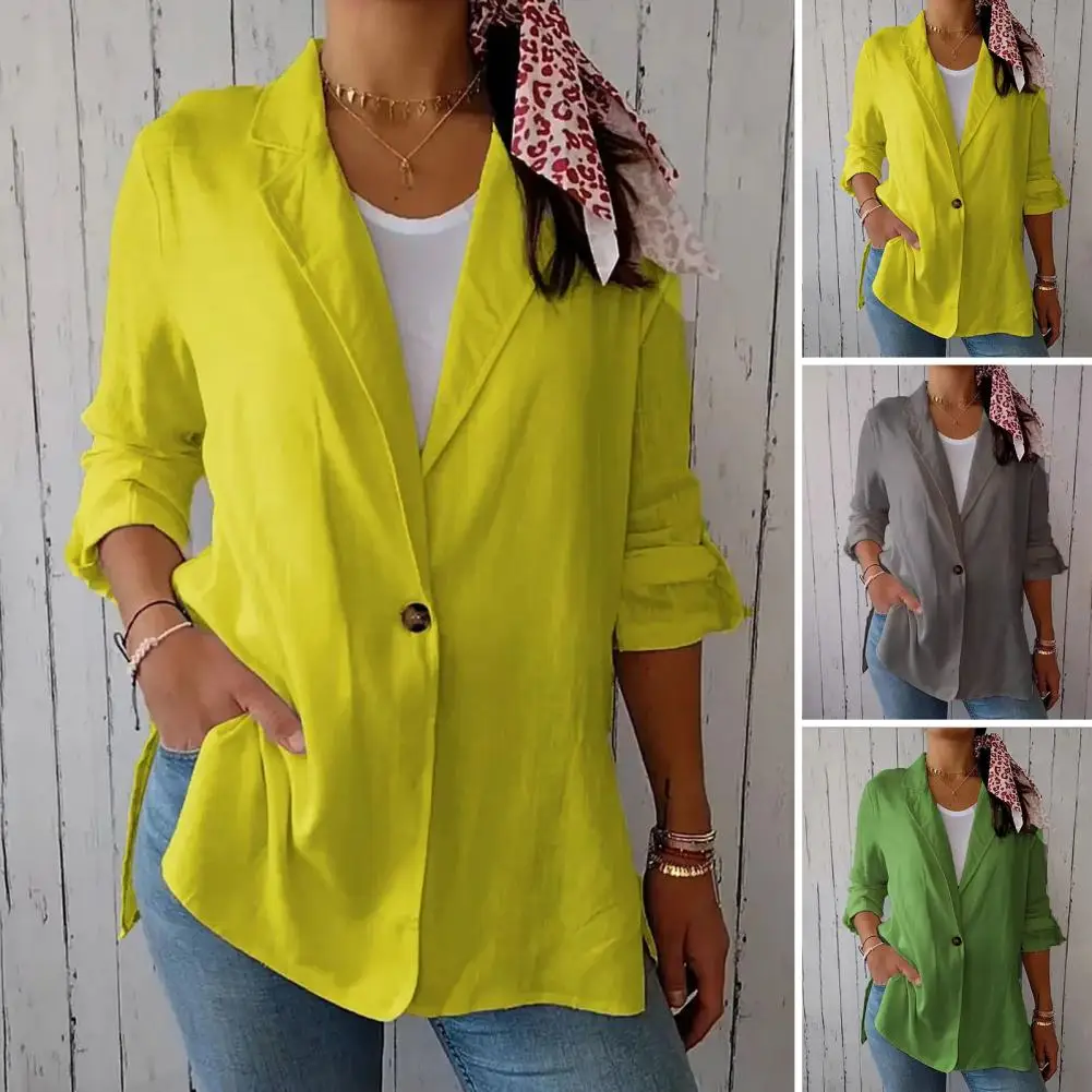 Versatile Women Suit Coat Elegant Lapel Suit Coat for Women Long Sleeve Business Outwear Single Breasted Jacket with Side Slit
Versatile Women Suit Coat Elegant Lapel Suit Coat for Women Long Sleeve Business Outwear Single Breasted Jacket with Side Slit