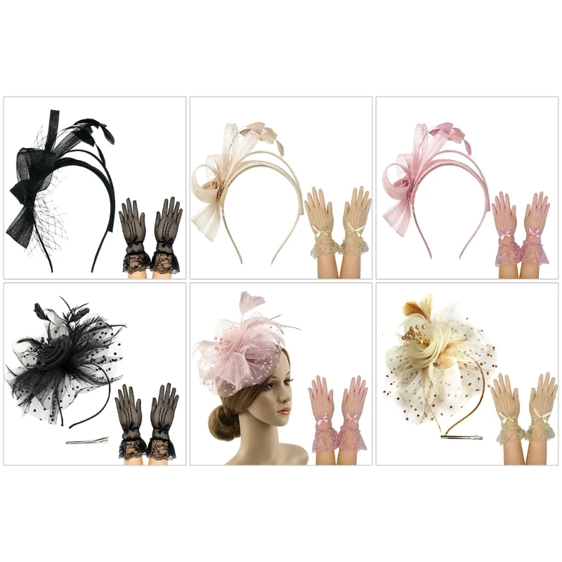 Sophisticated Mesh Hair Accessory And Gloves Set Delicate Mesh Hair Ornaments For Bridal Shower Or Garden Party Y08E
Sophisticated Mesh Hair Accessory And Gloves Set Delicate Mesh Hair Ornaments For Bridal Shower Or Garden Party Y08E