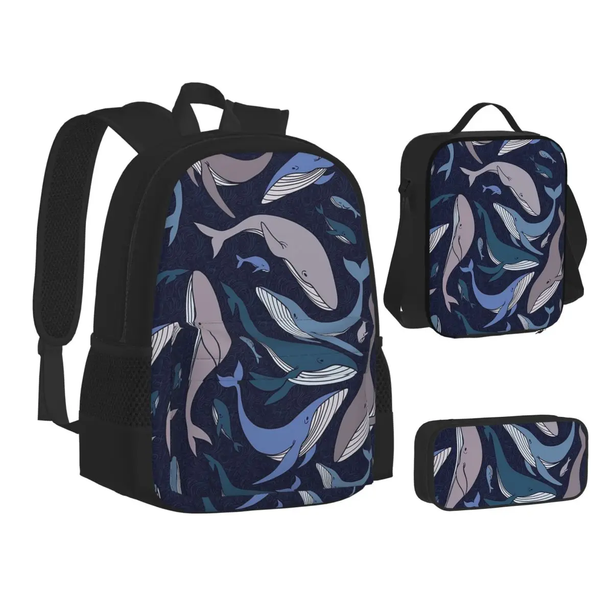 School Of Whales Backpacks Students Bookbag School Bags Children Rucksack Lunch Bag Pen Bag Three-Piece Set
School Of Whales Backpacks Students Bookbag School Bags Children Rucksack Lunch Bag Pen Bag Three-Piece Set