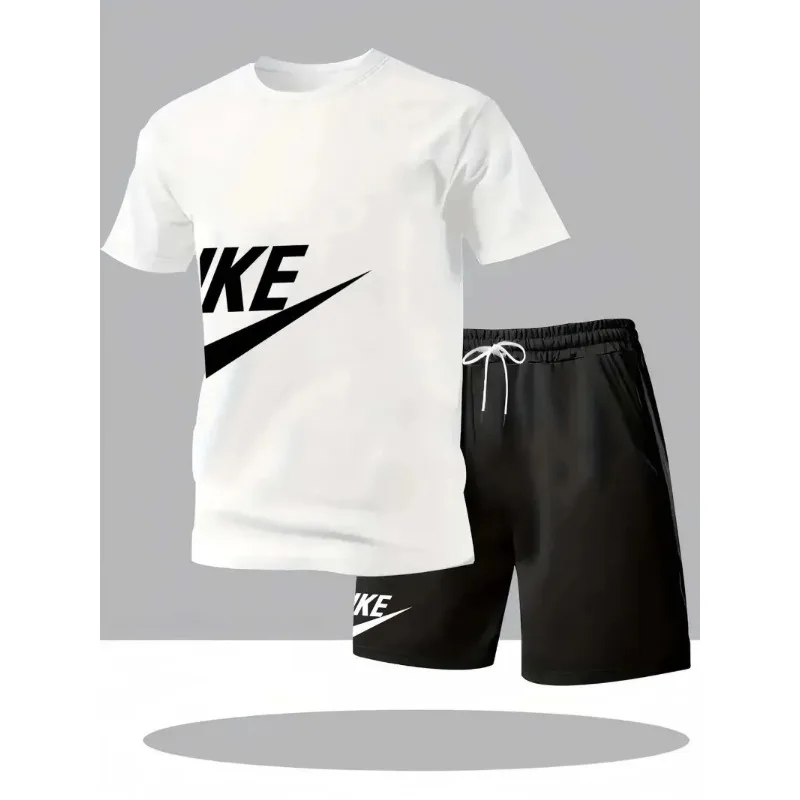 Men's summer short sleeved set, quick drying short sleeved T-shirt shorts, running sports set, two-piece set
Men's summer short sleeved set, quick drying short sleeved T-shirt shorts, running sports set, two-piece set