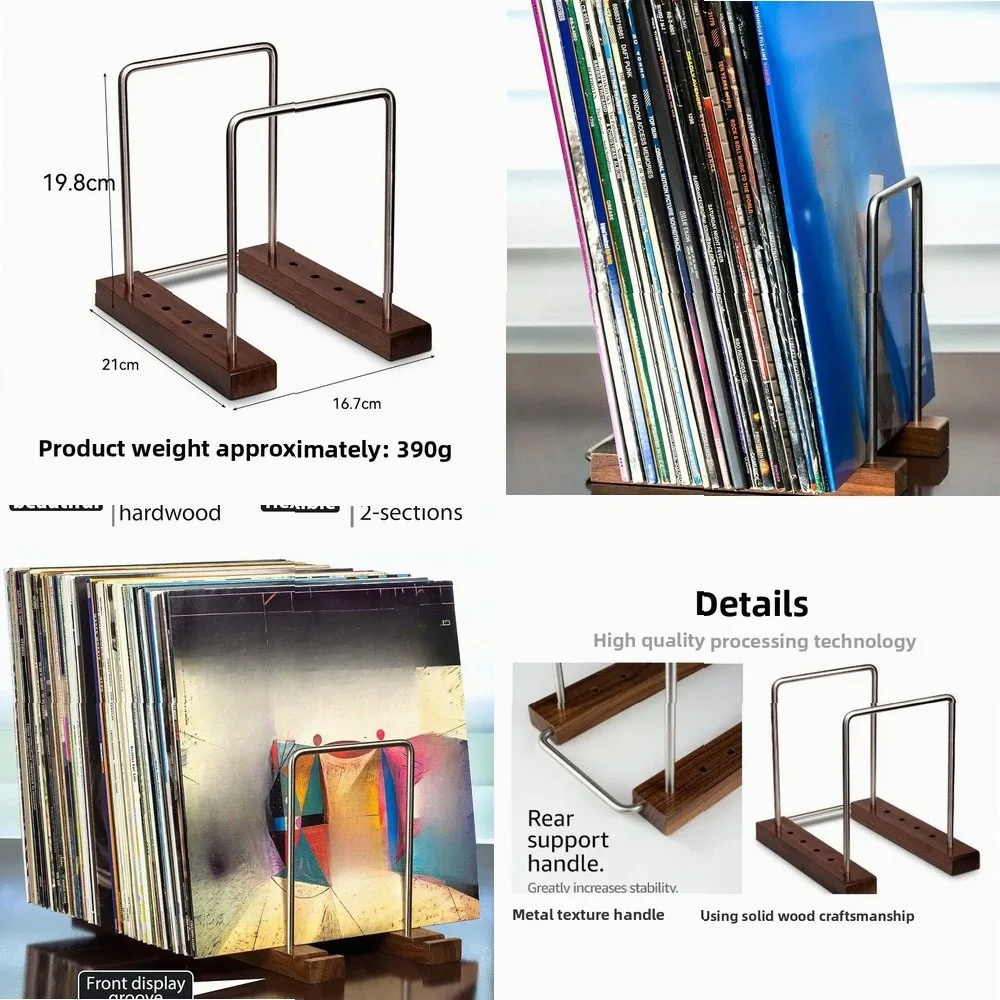 Retro Solid Walnut Vinyl Record Holder, Adjustable Space-Saving Album Display Stand, Portable Record Organizer for Home
Retro Solid Walnut Vinyl Record Holder, Adjustable Space-Saving Album Display Stand, Portable Record Organizer for Home