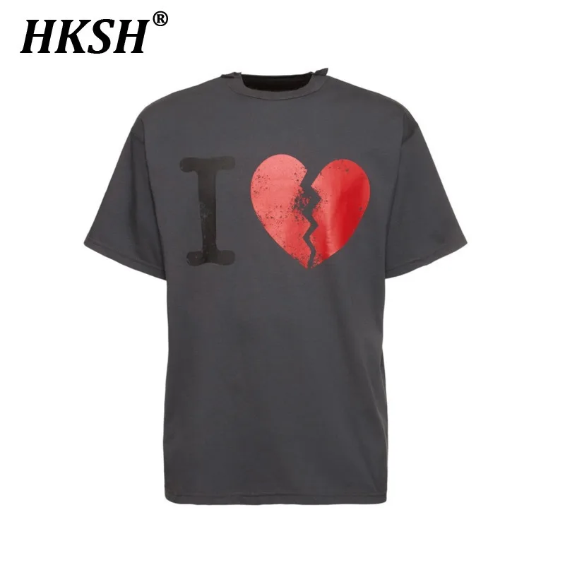 HKSH Summer New Men's Tide Niche Elegant Fashion Broken Heart Print T-shirt O-Neck Loose Chic Casual Short Sleeve Top Ins HK6417
HKSH Summer New Men's Tide Niche Elegant Fashion Broken Heart Print T-shirt O-Neck Loose Chic Casual Short Sleeve Top Ins HK6417