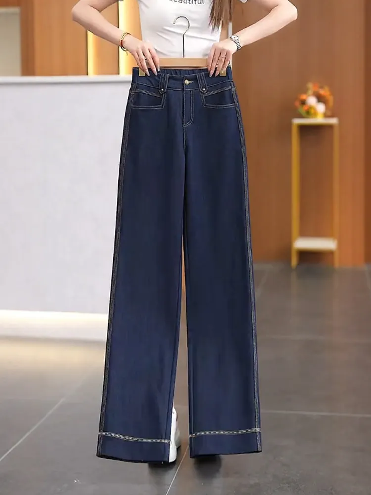 Blue Straight Leg Denim Jeans Women's Spring Autumn New Style Small Size Slim Wide Leg Pants Summer Thin Women's Pants
Blue Straight Leg Denim Jeans Women's Spring Autumn New Style Small Size Slim Wide Leg Pants Summer Thin Women's Pants