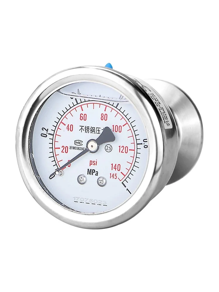 Bar/psi 1.5 inch (50.5mm)Tri Clamp Diaphragm Pressure Gauge SS304 Stainless Steel Body SS316 Diaphragm Manometer
Bar/psi 1.5 inch (50.5mm)Tri Clamp Diaphragm Pressure Gauge SS304 Stainless Steel Body SS316 Diaphragm Manometer