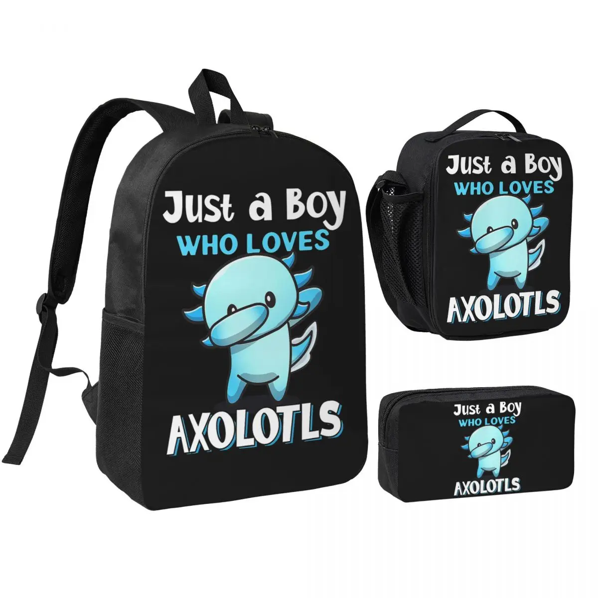 Just A Boy Who Loves Axolotls Backpack Boys Girls BookBag School Bag Shoulder Bags 3ps Insulated Lunch Bag Pencil Case
Just A Boy Who Loves Axolotls Backpack Boys Girls BookBag School Bag Shoulder Bags 3ps Insulated Lunch Bag Pencil Case