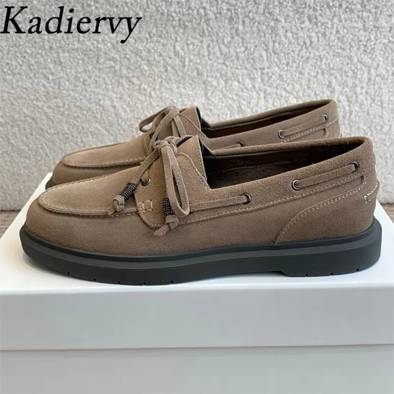 High Quality Flat Shoes Women Round Toe Lace Up String Bead Casual Shoes Cow Suede Loafers Comfort Outdoor Mules Shoes Woman
High Quality Flat Shoes Women Round Toe Lace Up String Bead Casual Shoes Cow Suede Loafers Comfort Outdoor Mules Shoes Woman