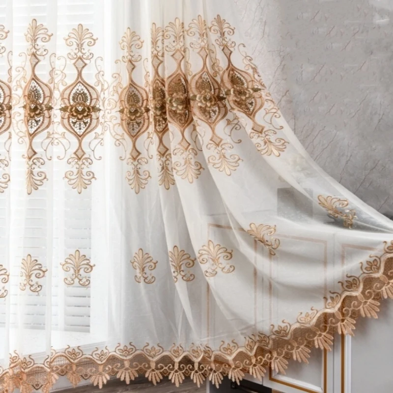 European Luxury Hollow Embroidery Coffee White Tulle Sheer Curtains for Living Room Bedroom Dining Thicken Window Custom Thicken
European Luxury Hollow Embroidery Coffee White Tulle Sheer Curtains for Living Room Bedroom Dining Thicken Window Custom Thicken