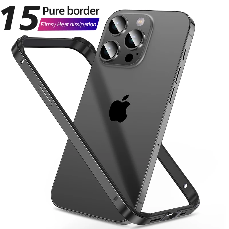 Hybrid Silicone Frame Aluminum Metal Phone Case for IPhone 15 14 13 12 11 Pro Max Better Heat Bumper
Hybrid Silicone Frame Aluminum Metal Phone Case for IPhone 15 14 13 12 11 Pro Max Better Heat Bumper