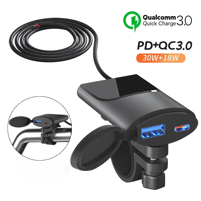 Motorcycle Vehicle-Mounted PD Type-C QC3.0 Fast Cellphone Charger Waterproof 12V Phone USB Port Quick Charge 3.0 Moto Accessory
Motorcycle Vehicle-Mounted PD Type-C QC3.0 Fast Cellphone Charger Waterproof 12V Phone USB Port Quick Charge 3.0 Moto Accessory