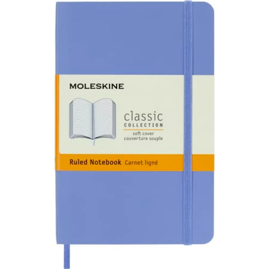 Classic Notebook, Soft Cover, Pocket 3.5" x 5.5" Ruled/Lined, Hydrangea Blue, 192 Pages
Classic Notebook, Soft Cover, Pocket 3.5" x 5.5" Ruled/Lined, Hydrangea Blue, 192 Pages