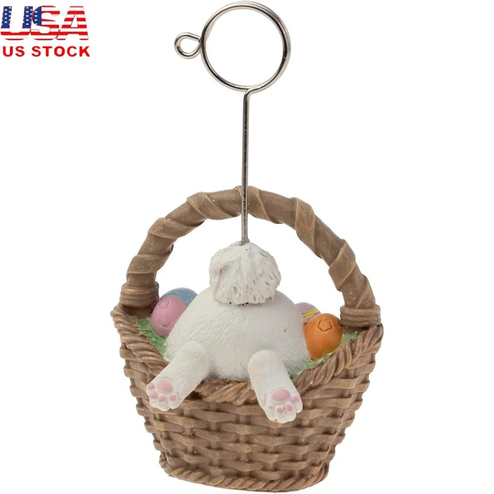 Держатель для карточек с пасхальным кроликом, 5-дюймовая декоративная подставка для номера стола, красочная корзина для яиц, весенний декор, вечеринки, мероприятия 
Держатель для карточек с пасхальным кроликом, 5-дюймовая декоративная подставка для номера стола, красочная корзина для яиц, весенний декор, вечеринки, мероприятия